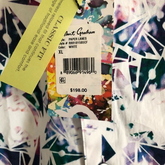 Robert Graham Paper Lanes Printed Sport Shirt Mens - Picture 8 of 12